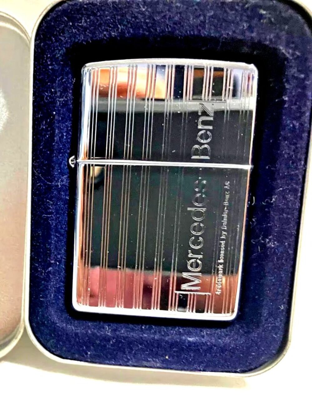 1998 Unfired Sealed High Polished Chrome MERCEDES BENZ Zippo Lighter